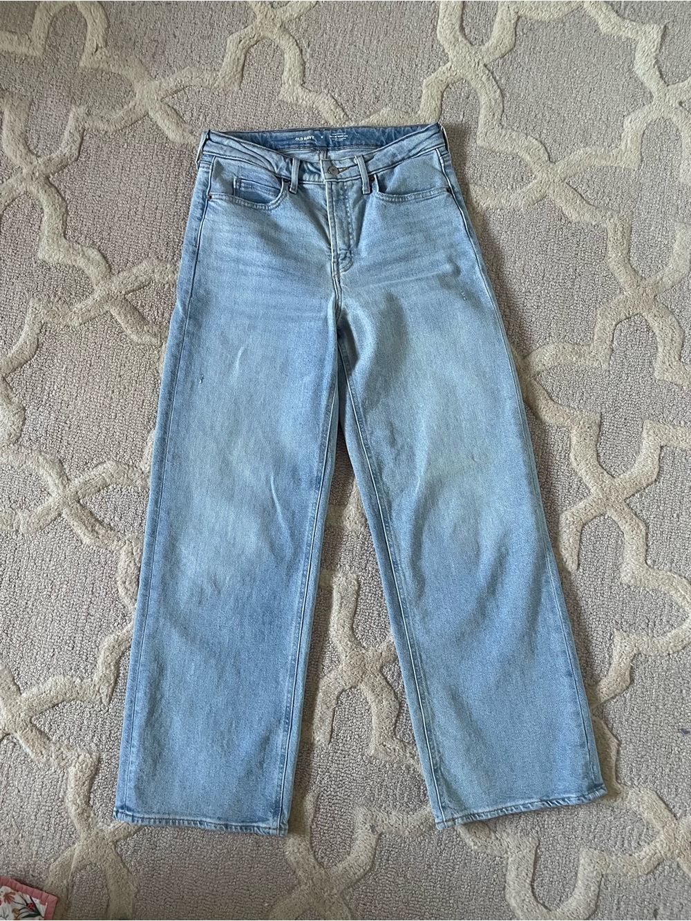 Old Navy Extra High-Waisted Sky-Hi Wide-Leg Jeans Blue Size 6